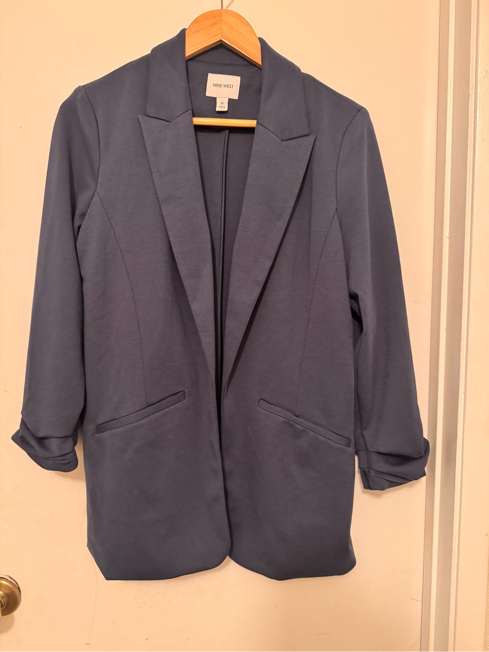 Nine West Slate Blue Open-Front Blazer